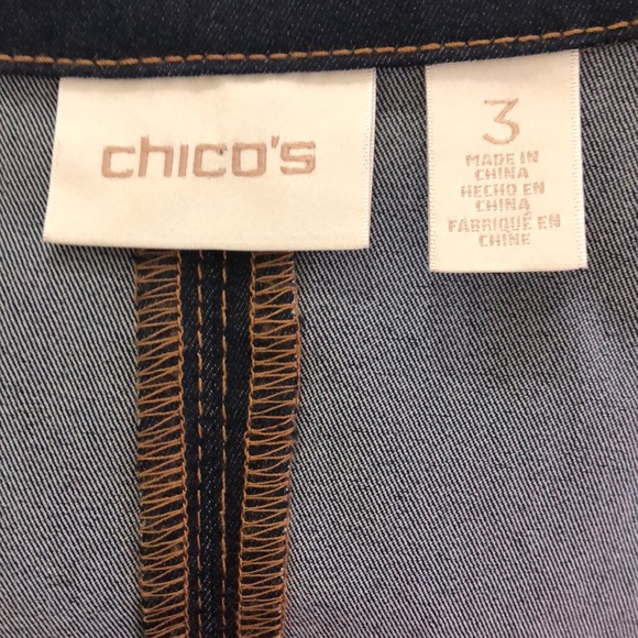 Chico's Women's Dark Navy Denim Blazer - Size 3 (XL/16) - Picture 7 of 9